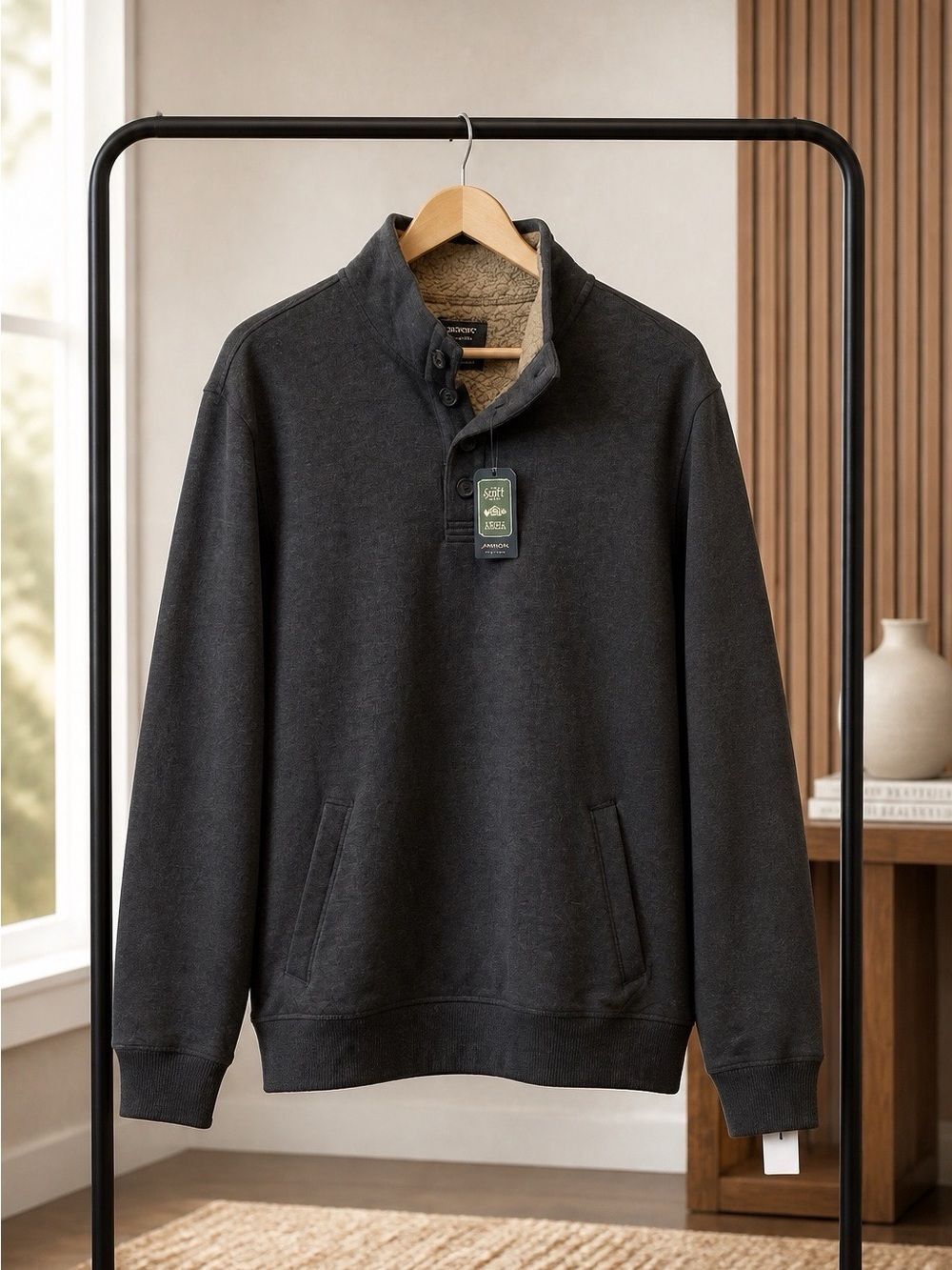 Arrow Gray Jacket with Tan Sherpa Lining